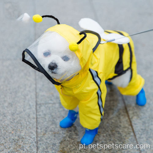 Capa de chuva para roupas para animais de estimação capa de chuva impermeável de quatro pés para animais de estimação